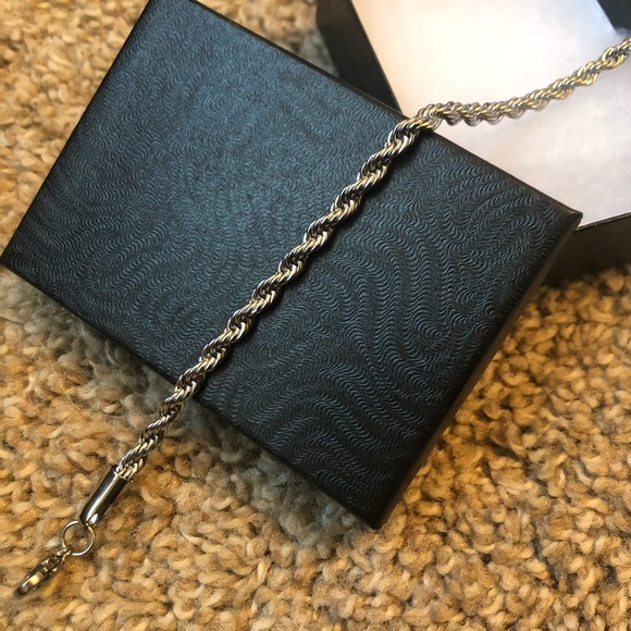 Sterling Silver Twisted Rope Chain Bracelet - Picture 4 of 5